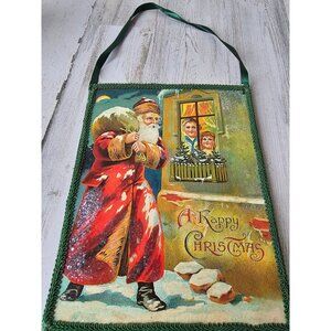 Victoria trading Santa glitter picture decor Xmas hanging children‎